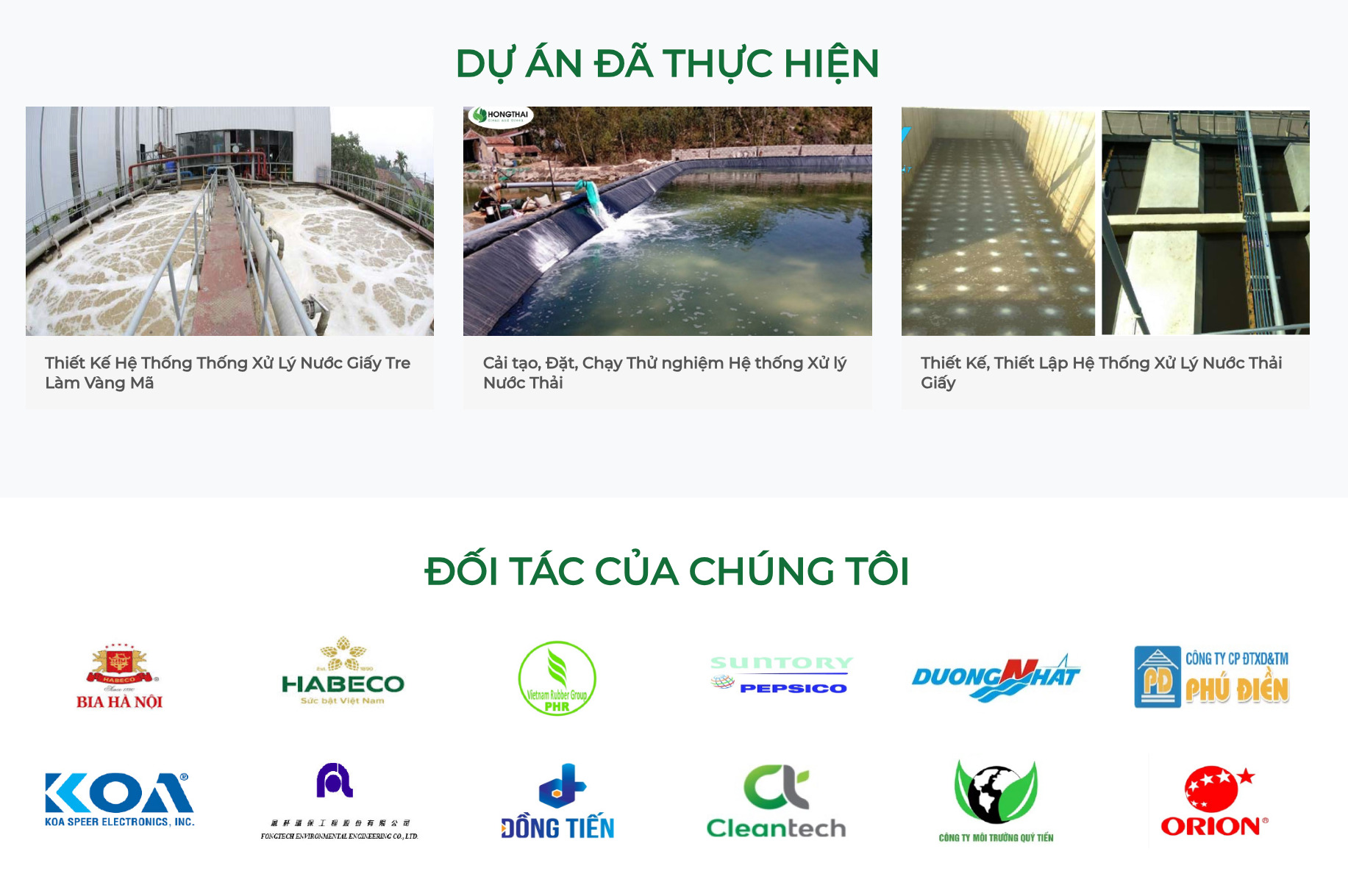 dự án đã thực hiện