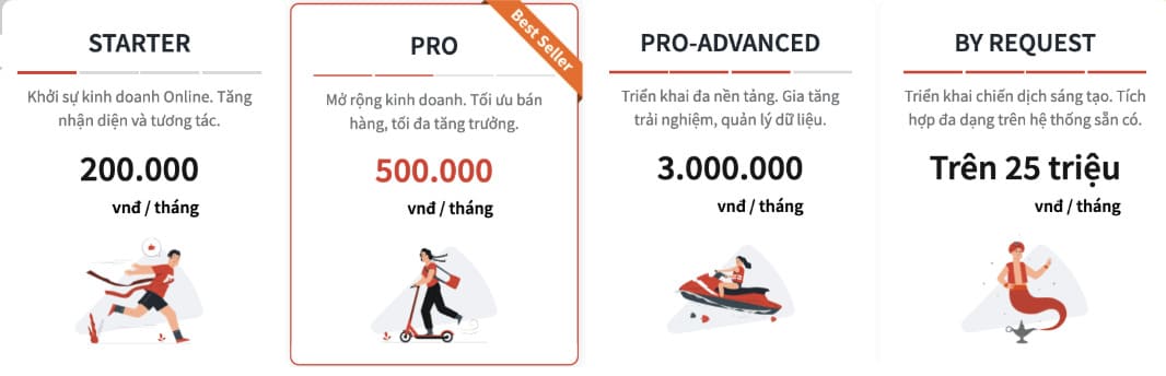Woay cung cấp đa dạng các gói dịch vụ